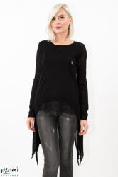 Wiya Bluză tricotată neagră asimetrică (W-F1221-BLACK)