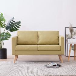 vidaXL Canapea cu 2 locuri, verde, material textil (281357) Canapea