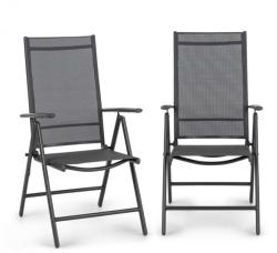 Blumfeldt Almeria Garden Chair, scaun pliabil, set de 2 bucăți, 56, 5 x 107 x 68 cm, ComfortMesh, antracit (GDMB8-Almeria-1) (GDMB8-Almeria-1)