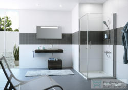 HÜPPE CLASSICS 2 100x100x190 négyszögletes, sarokbelépő zuhanykabin, nyílóajtóval, magasfényű ezüst profilzattal, világos üveggel, Anti-Plaque nélkül C23303 069 321 (C23303069321)