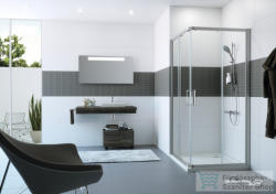 HÜPPE CLASSICS 2 90x90x190 négyszögletes, sarokbelépő zuhanykabin, 2 részes tolóajtóval, magasfényű ezüst profilzattal, világos üveggel, Anti-Plaque nélkül C20103 069 321 (C20103069321)