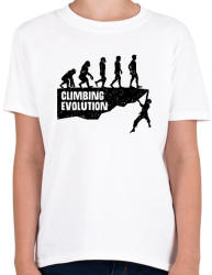 printfashion Climbing Evolution - Gyerek póló - Fehér (1643299)