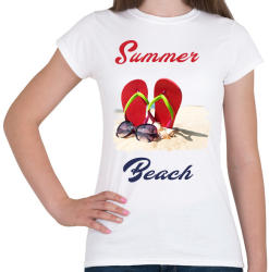 printfashion summer beach - Női póló - Fehér (1644870)