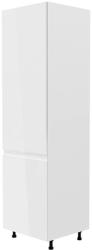 TEMPO KONDELA Hűtő beépítő szekrény, fehér/fehér extra magasfényű, balos, AURORA D60ZL - mindigbutor