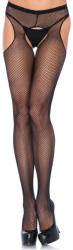 Leg Avenue 721402q Fishnet Suspander Pantyhose Plus Si Blk