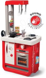 Smoby Bucătărie electronică Bon Appetit Smoby roșie cu sunete frigider aparat de cafea și 23 accesorii (SM310819)
