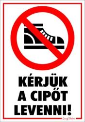  Kérjük a cipőt levenni piktogramos tábla matrica