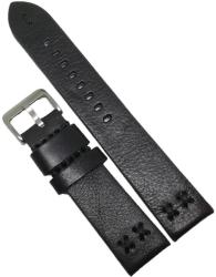  Curea de ceas XXL din piele neagra bizonata 18mm 20mm 22mm 24mm C3134 (C3134)