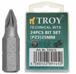 TROY Set de biti cruce Troy 22212, PZ3, 25 mm, 24 bucati (T22212) Set capete bit, chei tubulare