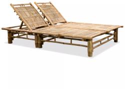 vidaXL Șezlong de plajă pentru 2 persoane, bambus (43715) - vidaxl