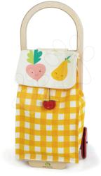 Tender Leaf Cărucior de cumpărături cu material din textil Shopping Trolley Yellow Tender Leaf Toys cu structură din lemn (TL8254Y)