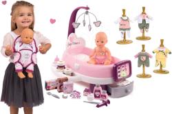 Smoby Set centru bebe pentru păpușa de jucărie Violette Baby Nurse Smoby și marsupiu cu hăinuțe pentru păpușa de jucărie 32 cm (SM220347-4)