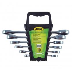 JBM Set 6 chei inelare cu clichet JBM 53021, Cr-V, 8-19 mm