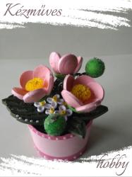 kezmuves-hobby. hu Harmatcsepp - Quilling Cserepes kisvirágok