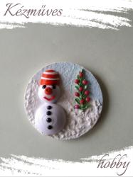 kezmuves-hobby. hu Hóember karácsonya - Quilling hűtőmágnes