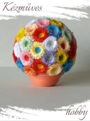 kezmuves-hobby. hu Színes gömb - Quilling Cserepes kisvirág