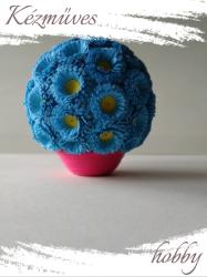 kezmuves-hobby. hu Kék gömb - Quilling Cserepes kisvirágok