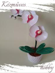 kezmuves-hobby. hu Fehér orchidea - cserepes kisvirág