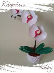 kezmuves-hobby. hu Fehér orchidea - Quilling Cserepes kisvirágok