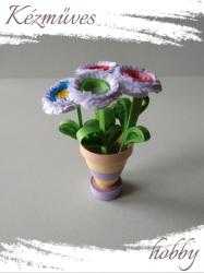 kezmuves-hobby. hu Mini csokor - Quilling Cserepes kisvirágok