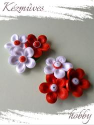 kezmuves-hobby. hu Fehér és vörös hűtőmágnes - Quilling hűtőmágnes