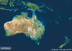 Stiefel Ausztrália a világűrből falitérkép (34023T-XL)