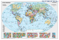 Stiefel A Föld politikai, zászlókkal falitérképe, falitérkép (447447-S)
