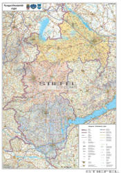 Stiefel A Nyugat-Dunántúl régió járásainak falitérkép (125004T-XL)