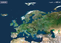 Stiefel Európa a világűrből falitérkép (34016T-XL)