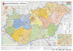 Stiefel Magyarország közigazgatási térképe, falitérkép (8791777-M)