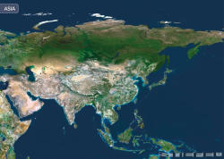 Stiefel Ázsia a világűrből falitérkép (34022T-L)
