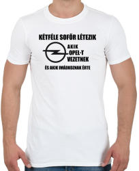 printfashion ketfele sofor opel - Férfi póló - Fehér (1662663)