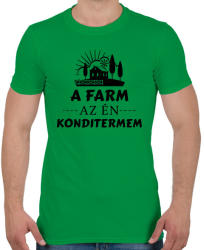 printfashion A farm az én konditermem - Férfi póló - Zöld (1673774)