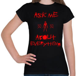 printfashion ASK ME - Női póló - Fekete (1658144)