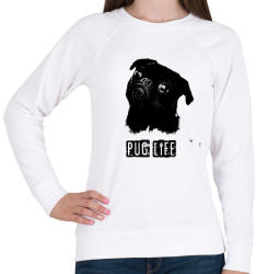 printfashion pug life2 - Női pulóver - Fehér (1656449)