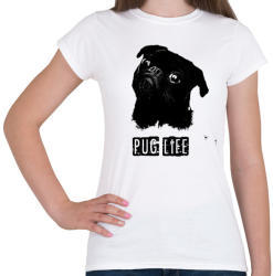 printfashion pug life2 - Női póló - Fehér (1656424)