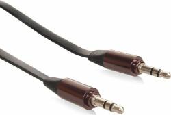 Maclean Cablu audio plat cu mufe drepte , Maclean , MCTV/694B Jack Audio Stereo AUX 3.5 mm 1m , negru (MCTV-694 B)