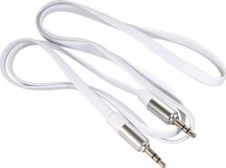 Maclean Cablu audio plat cu mufe drepte , Maclean , MCTV/694W Jack Audio Stereo AUX 3.5 mm 1m , alb (MCTV-694 W)