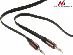 Maclean Cablu audio plat cu mufe drepte , Maclean , MCTV/695B Jack 3.5 mm 2m , negru (MCTV-695 B)