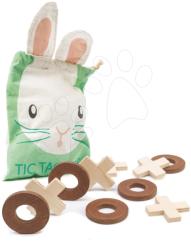 Tender Leaf Joc logic din lemn Tic Tac Toe Tender Leaf Toys 5 cercuri și 4 cruci în geantă de pânză (TL8411)