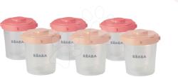 Beaba Set de 6 recipiente pentru mâncare Clip 2nd age Beaba 6x200 ml, roz, de la 0 luni (BE912597)