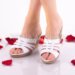 Made In Romania Sandale dama din piele naturala - NA178ALB - ciucaleti