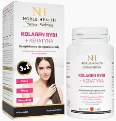 Noble Health Supliment nutritiv pentru păr, piele și unghii - Noble Health Kolagen + Ceratin 60 buc