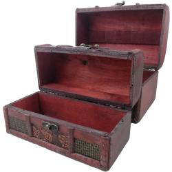 WatchBox Set Exclusiv de 2 Cufere din Lemn și Alamă pentru Bijuterii (WZ3161) Geanta voiaj