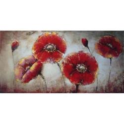 Mendola Tablou pictat manual Camp cu flori, 60x120cm