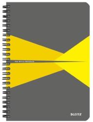 Leitz Office - Spirálfüzet A5 vonalas laminált karton borító 90 lap sárga (44590015)