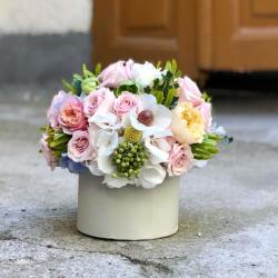 ImodFlowers Aranjament Floral în Cutie cu Hortensie Albă
