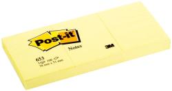 Post-it Cub notite adezive 51x38mm 3/set 300 file Post-it Canary Yellow (ANOT031)
