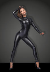 Noir Handmade F162 Powerwetlook Overall with Leash and Two-way Zipper S