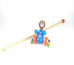 Woodmom Toys Jucarie de impins din lemn Ursulet 10 cm (KT 457)